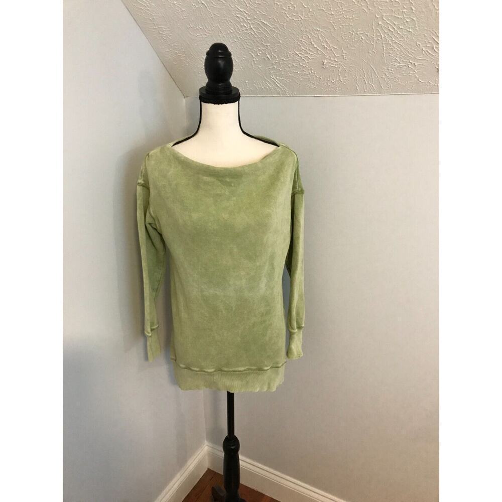 Anthro Pilcro Donna Lime Pullover Sweatshirt Off Shoulder XS - Picture 2 of 12